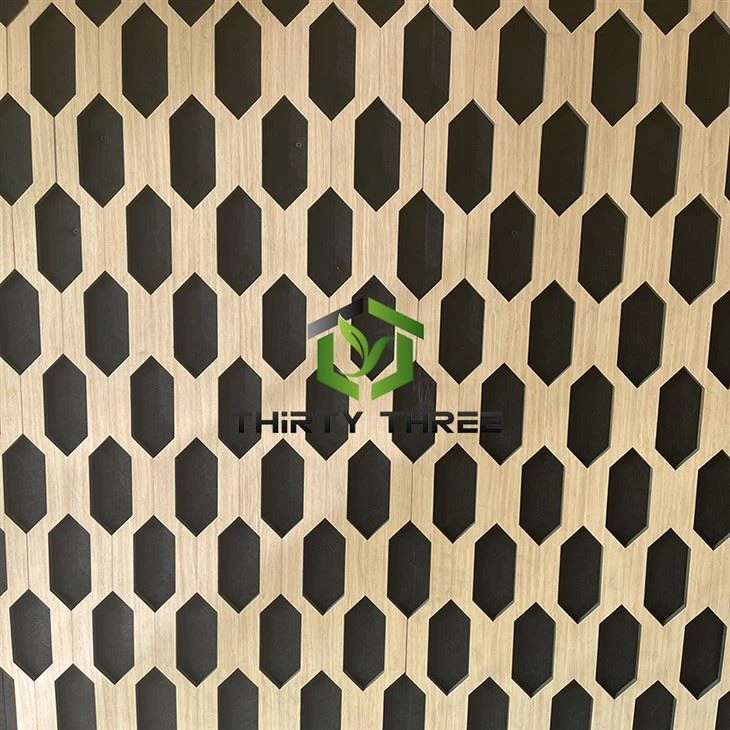 Solid Wood Decorative Natural Black Oak Sound Insulation Wall Panel in Italy